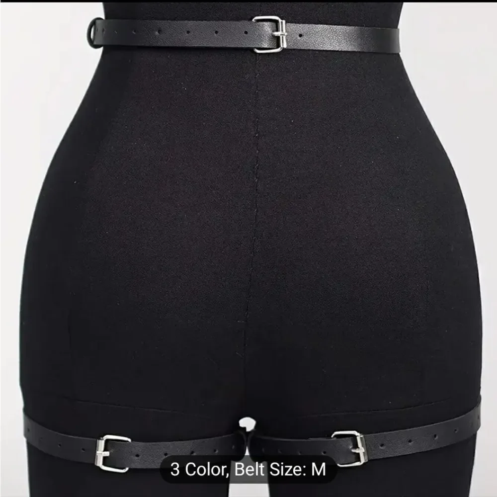 Thigh garter pu leather leg harness belt